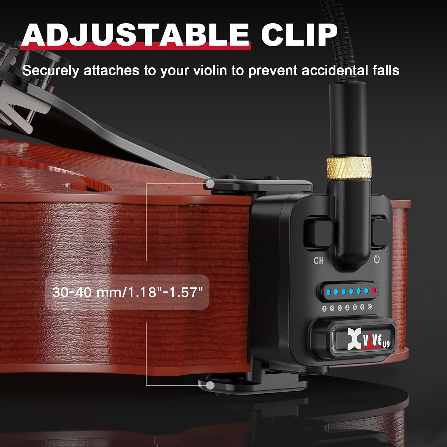 Xvive U9 Violin Wireless System with 2.4GHz Transmitter and Receiver