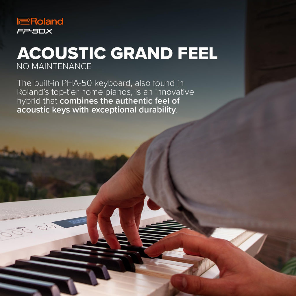 Roland FP-90X | Flagship Portable 88-Note Digital Piano | Immersive & Powerful 4 Speaker System | Distinctive Acoustic Tones & Deep Sound Shaping | Bluetooth & MIDI Connectivity | Black