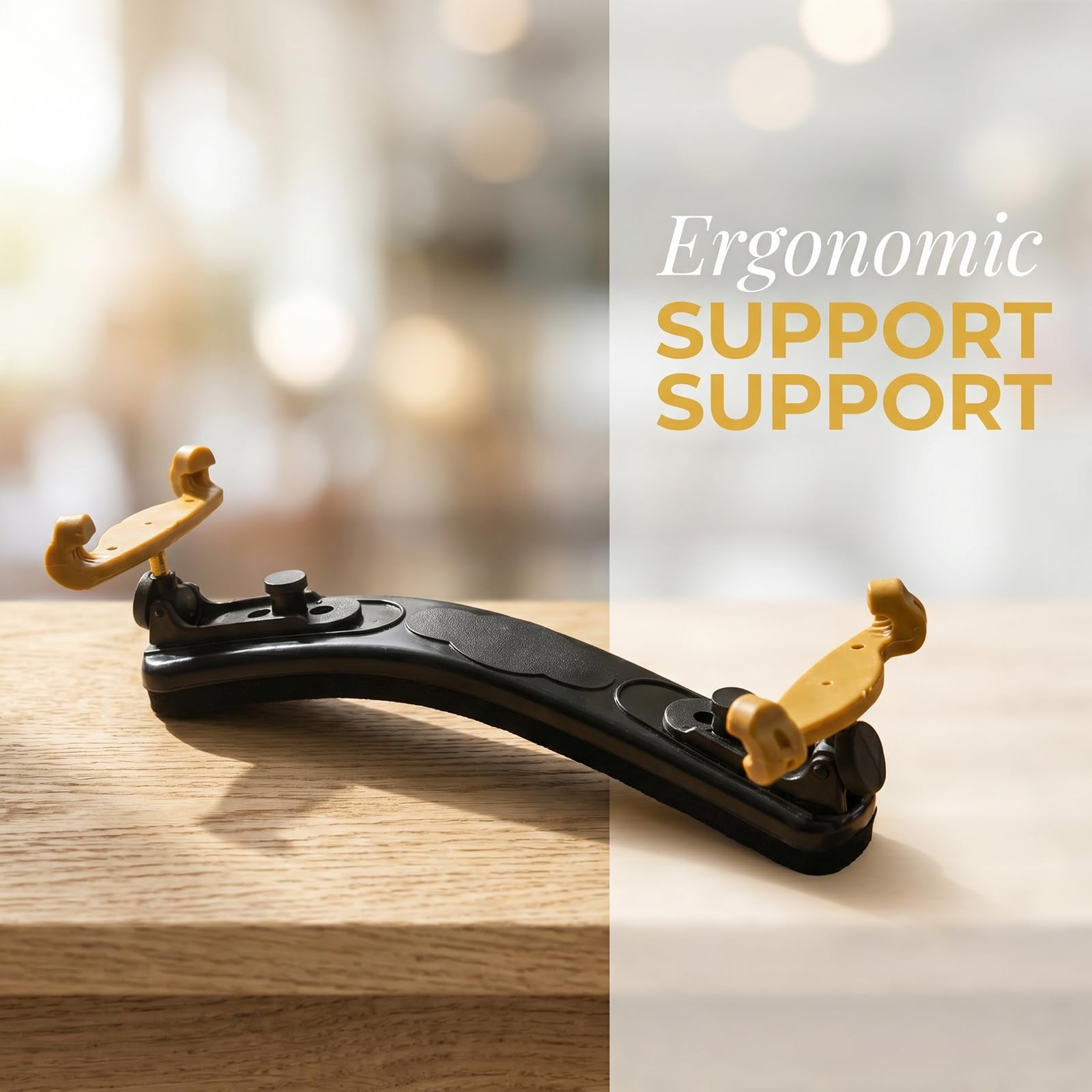 Violin Shoulder Rest 4/4 3/4 Size, Adjustable Collapsible Shoulder Rest for Violin, Ergonomic Violin Accessories for Beginners & Professionals (Classic 3/4-4/4)