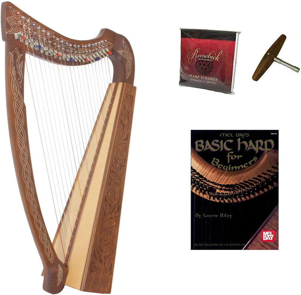 Roosebeck 22-String Heather Harp w/Chelby Levers + Learn to Play Book
