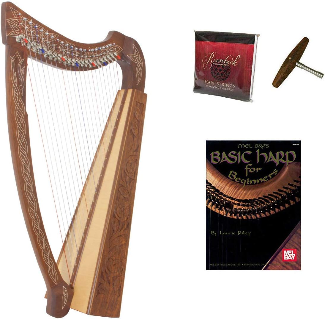 Roosebeck 22-String Heather Harp w/Chelby Levers + Learn to Play Book