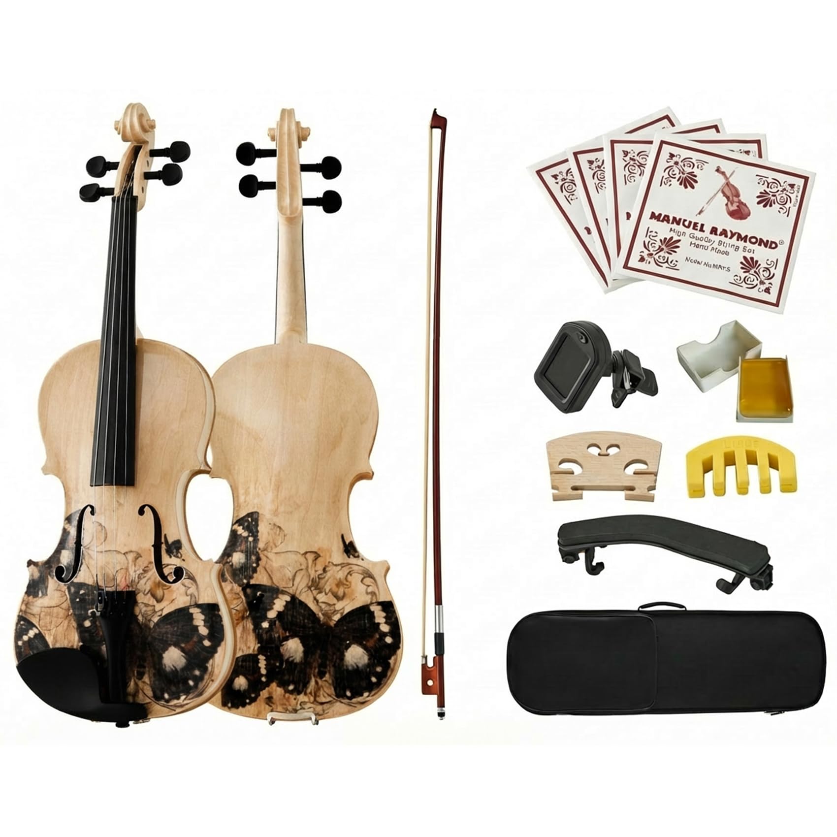 Beginner Violin 4/4, Full Size Violin for Adults, Teens, Student, Acoustic Fiddle Kit with Hard Case,Tuner,Mute,Shoulder Rest,Extra Strings,Cleaning Cloth,Learners Age 12+ (Reddish Brown)