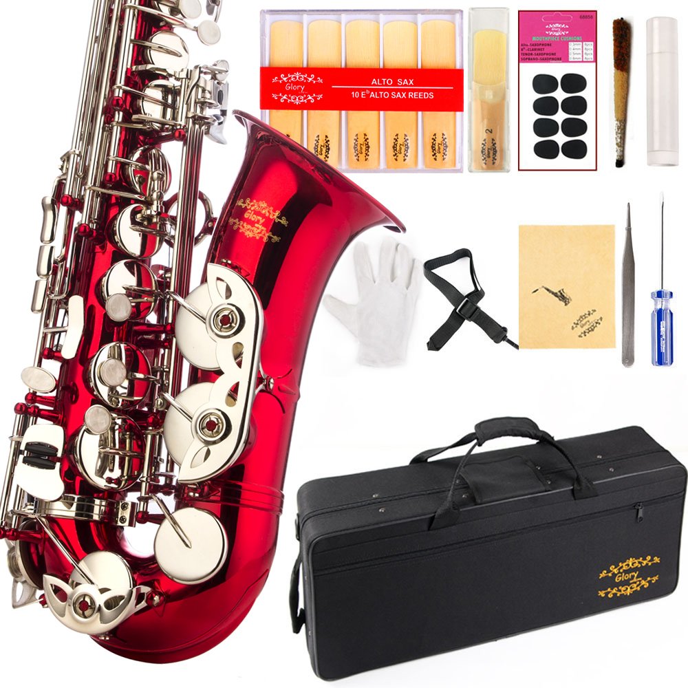 Glory Black Laquer E Flat Alto Saxophone with 11reeds,8 Pads cushions,case,carekit