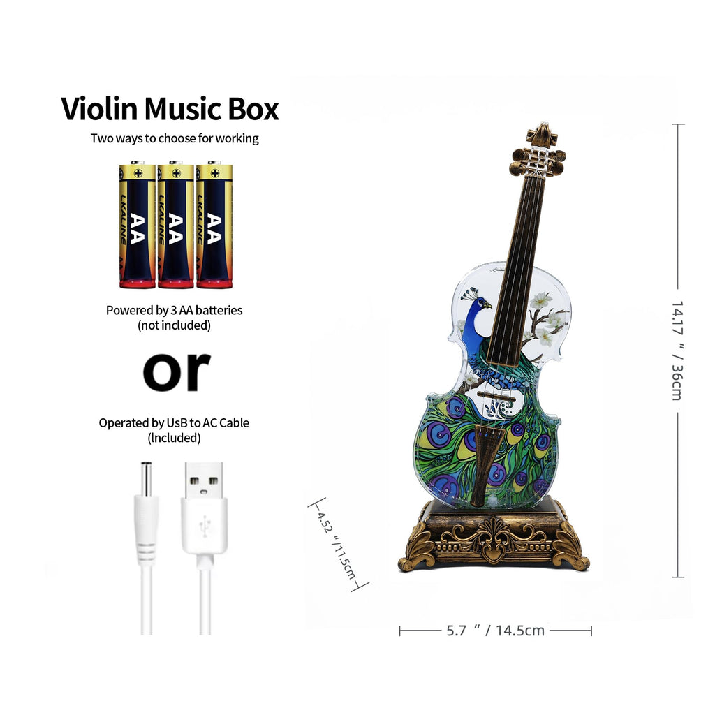 Violin Snow Globe Music Box Gifts for Kids Friends Little Girls Women Granddaughter Sister Violinists Birthday Valentine's Day Weddings Anniversaries Decor Christmas Decorations (Unicorn)