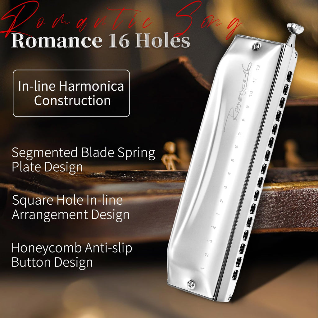 EAST TOP ROMANCE Chromatic Harmonica of 14 Hole, Professional Chromatic Mouth Organ Harmonica For Adults, Students and band players key of C