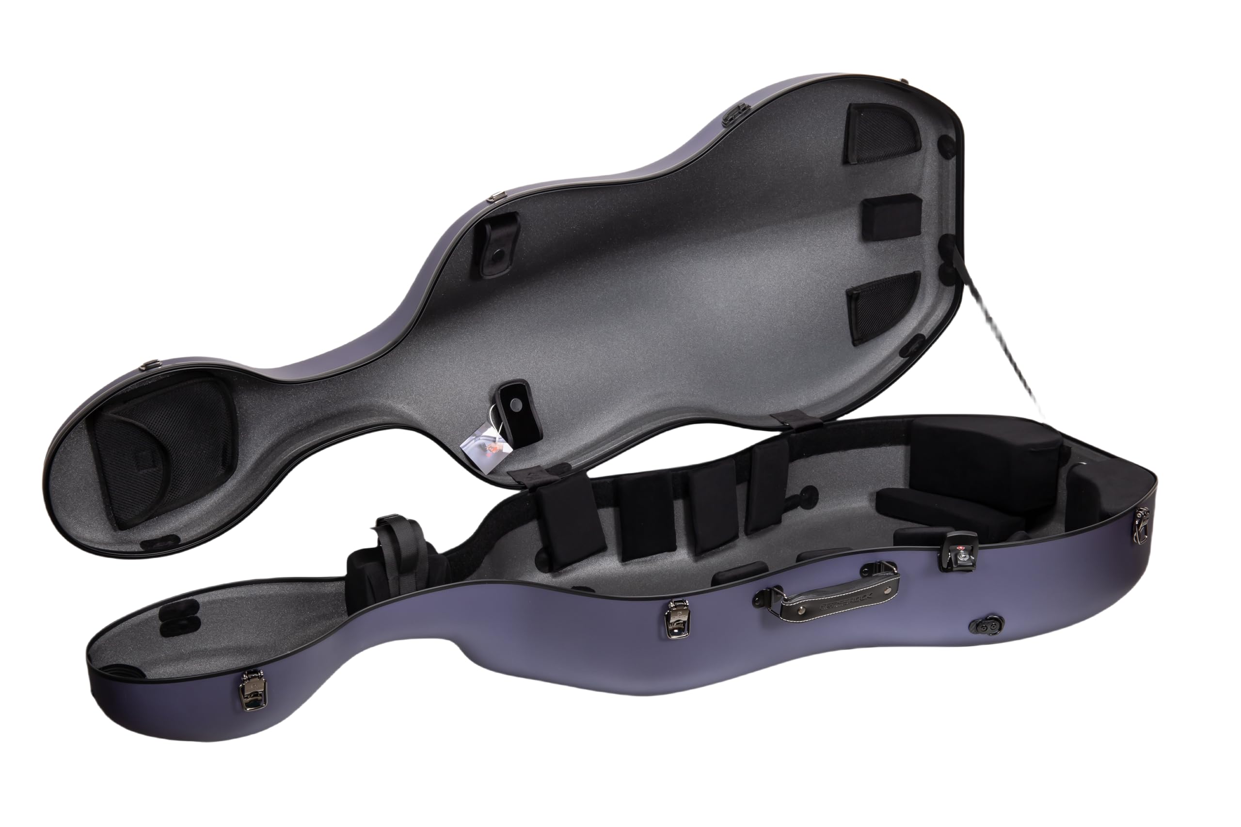 Crossrock Professional 4/4 Carbon Fiber Cello Case | 6lb Ultra-Light TSA Hardshell | Adjustable Magic Pads & Anti-Scratch Cover | Gloss Crimson Finish
