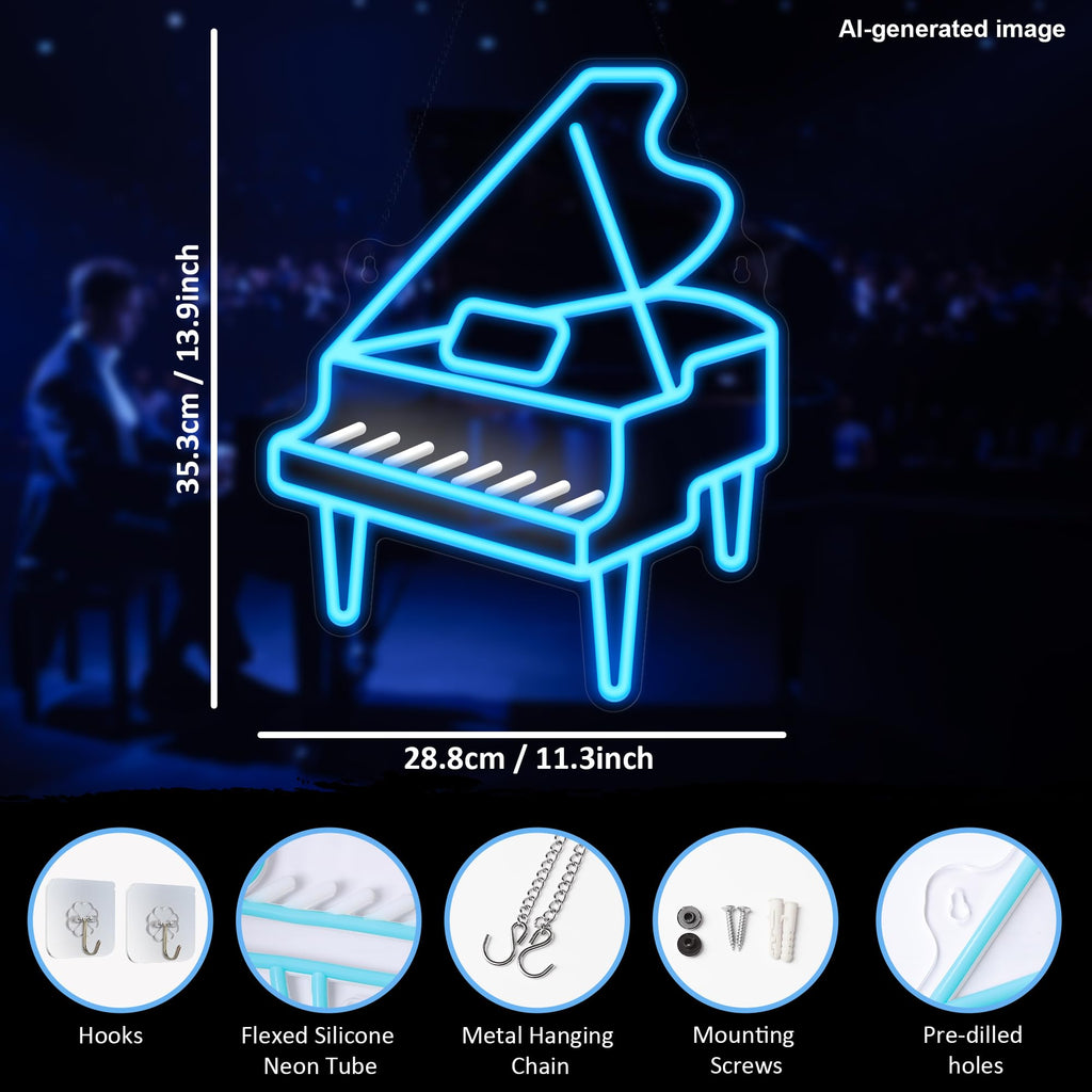 CoolGift Mart Acoustic Guitar Neon Light, Dimmable LED Guitar Neon Wall Sign USB Powered, Decorations for Bedroom Living Room Man Cave Music Studio, Gift for Guitar Players Guitarists Music Lovers