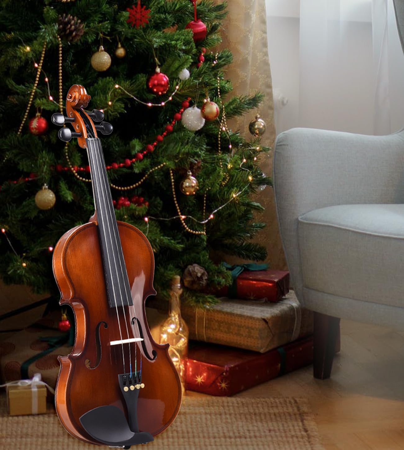 Aileen 4/4 Violin Set for Beginners, Full Size Fiddle Kit for Adults Starters and Children Teenager Students
