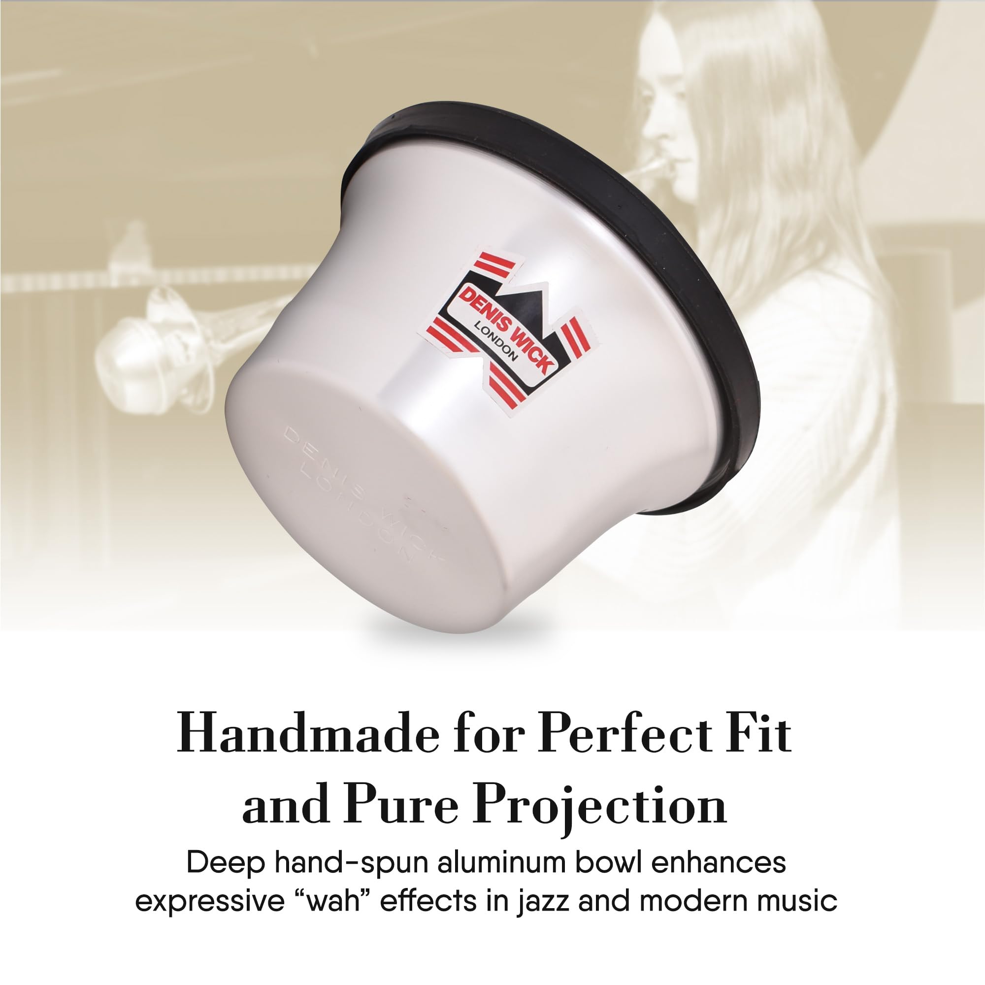 Denis Wick Straight Mute for Trumpet or Cornet, 5504 - Hand-Spun Aluminum Mute with Natural Cork - Brilliant Tone, Reliable Intonation & Tight-Bell Fit for Performance - 6.1 x 3.4 x 3.4 In, 2.26 oz