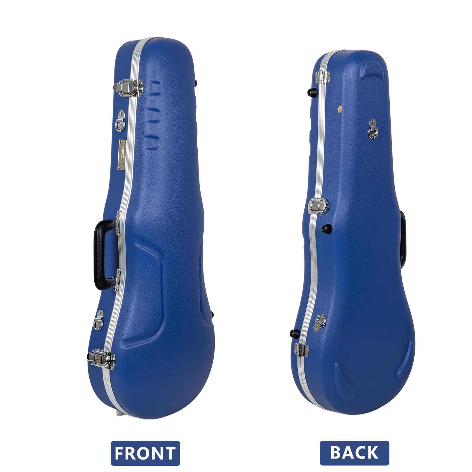 Crossrock Shaped Violin Case for 4/4 Full-Size Violin | Interior Accessory Compartment, 2 Bow Holders, Security Lock, Detachable Shoulder Straps - Black (CRA880VFBK)