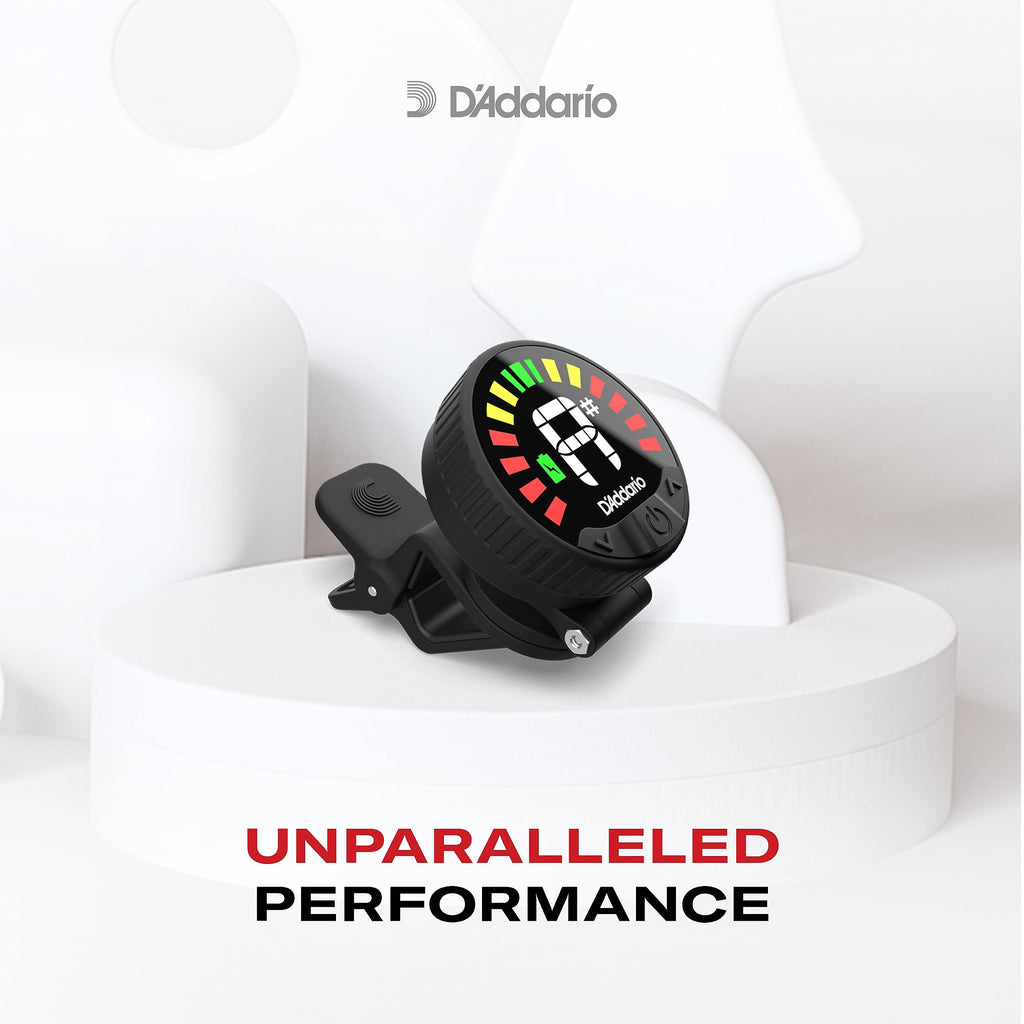 D'Addario Nexxus 360 Rechargeable Cello & Bass Tuner - Clip On Tuner for Cello & Bass - Auto Powers Off - Adjustable Full Color LED Screen