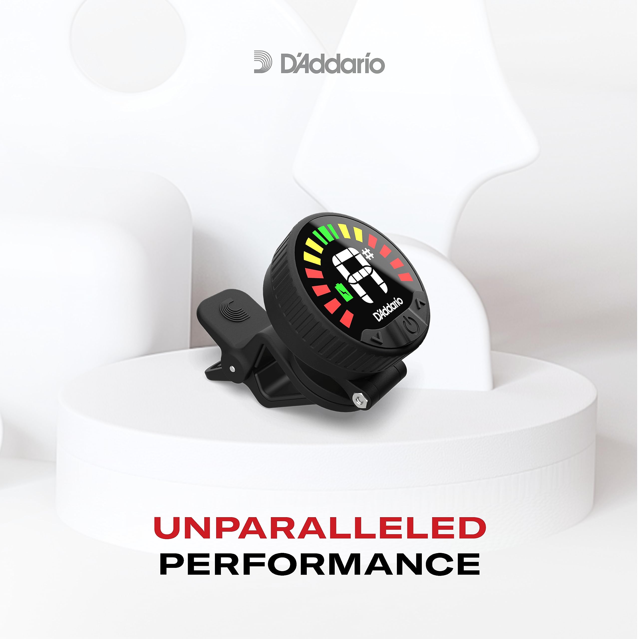 D'Addario Nexxus 360 Rechargeable Cello & Bass Tuner - Clip On Tuner for Cello & Bass - Auto Powers Off - Adjustable Full Color LED Screen