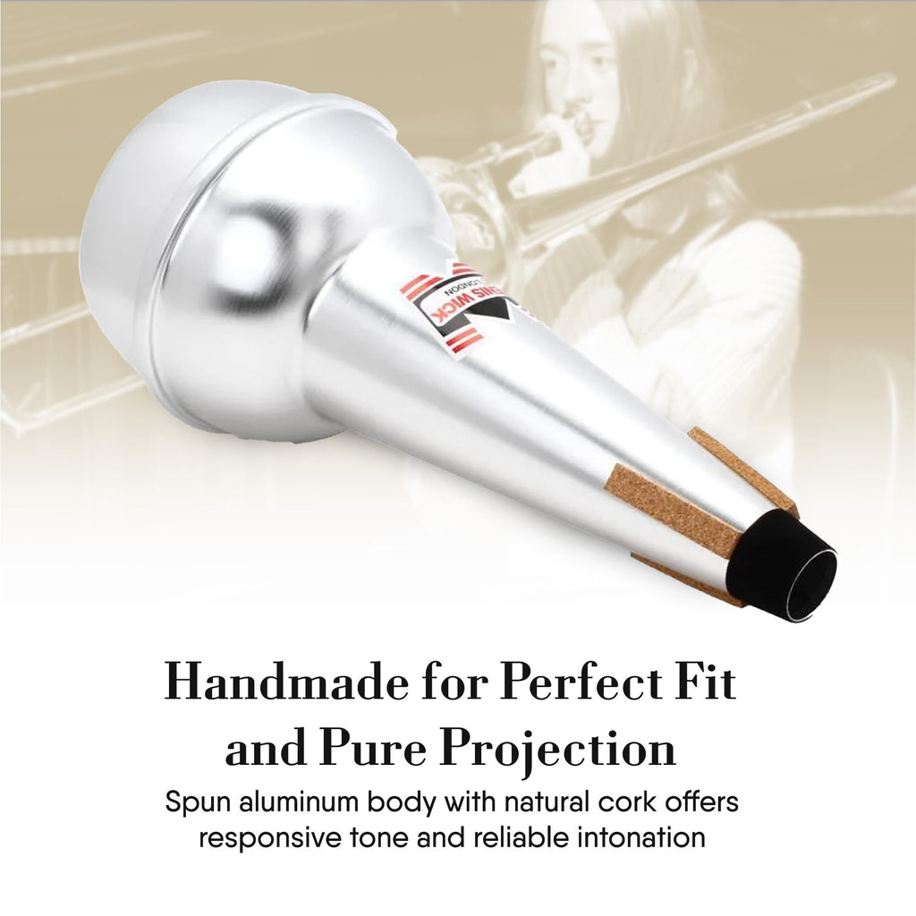 Denis Wick Adjustable Cup Mute for Bass Trombone, 5533 - Hand-Spun Aluminum Mute and Adjustable Cup Position for Varied Tone - Ideal for Practice, Performance & Recording - 11.81 x 9.45 x 9.45 Inches