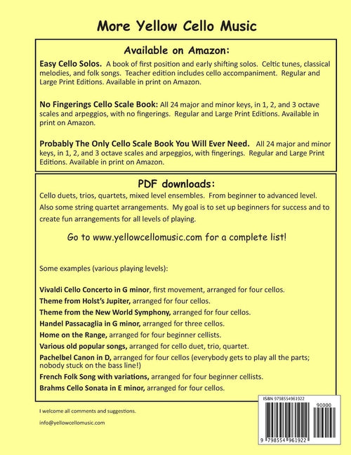 30 Cello Duets for Beginners: All first position, no extension