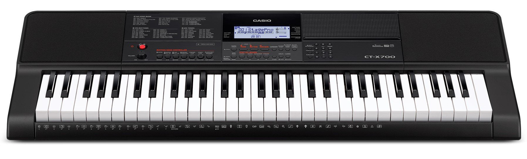 Casio CT-X700 Portable Keyboard Bundle with Adjustable Stand, Bench, Headphones, Sustain Pedal, Power Supply, Instructional DVD, and Austin Bazaar Polishing Cloth