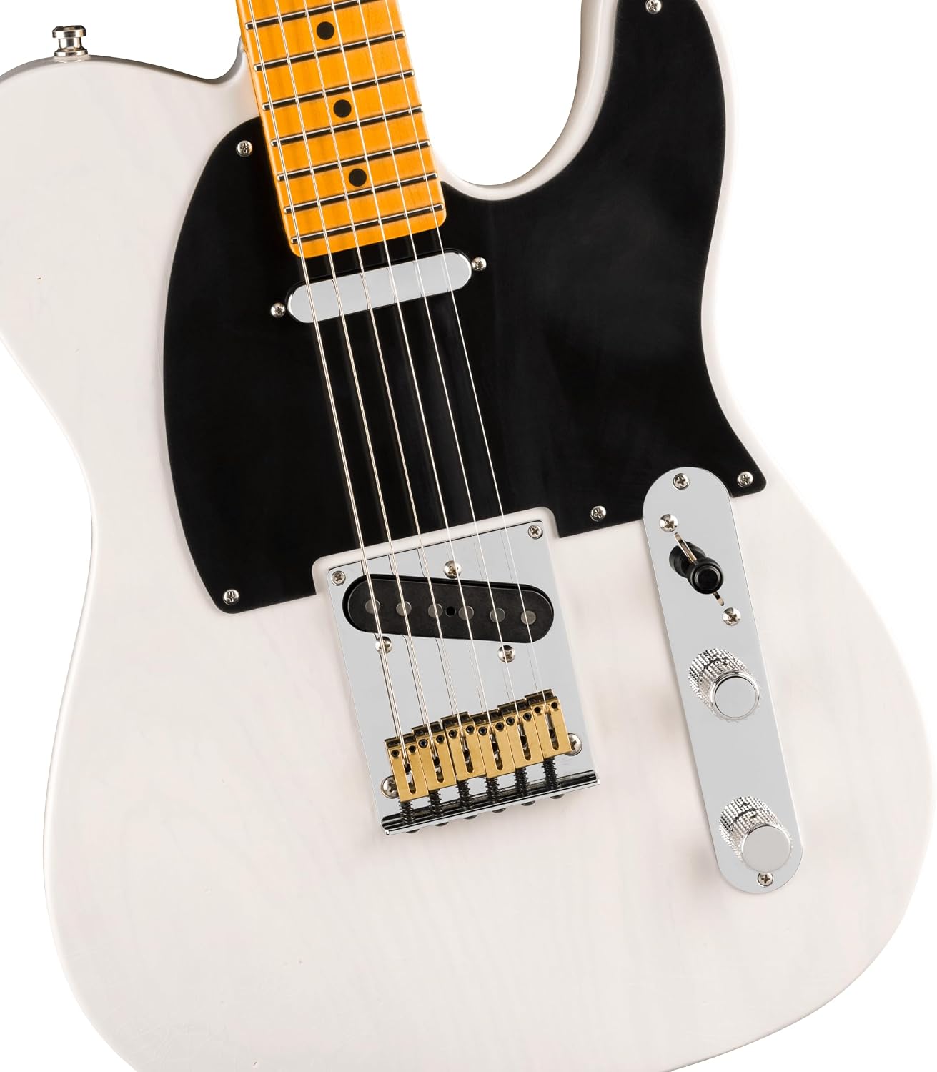 Fender American Ultra Luxe Vintage '50s Telecaster Electric Guitar - White Blonde, Heirloom Lacquer | Ash Body, Quartersawn Maple Neck and Fingerboard, Pure Vintage '51 Pickups, Stainless Frets, S-1 Switch
