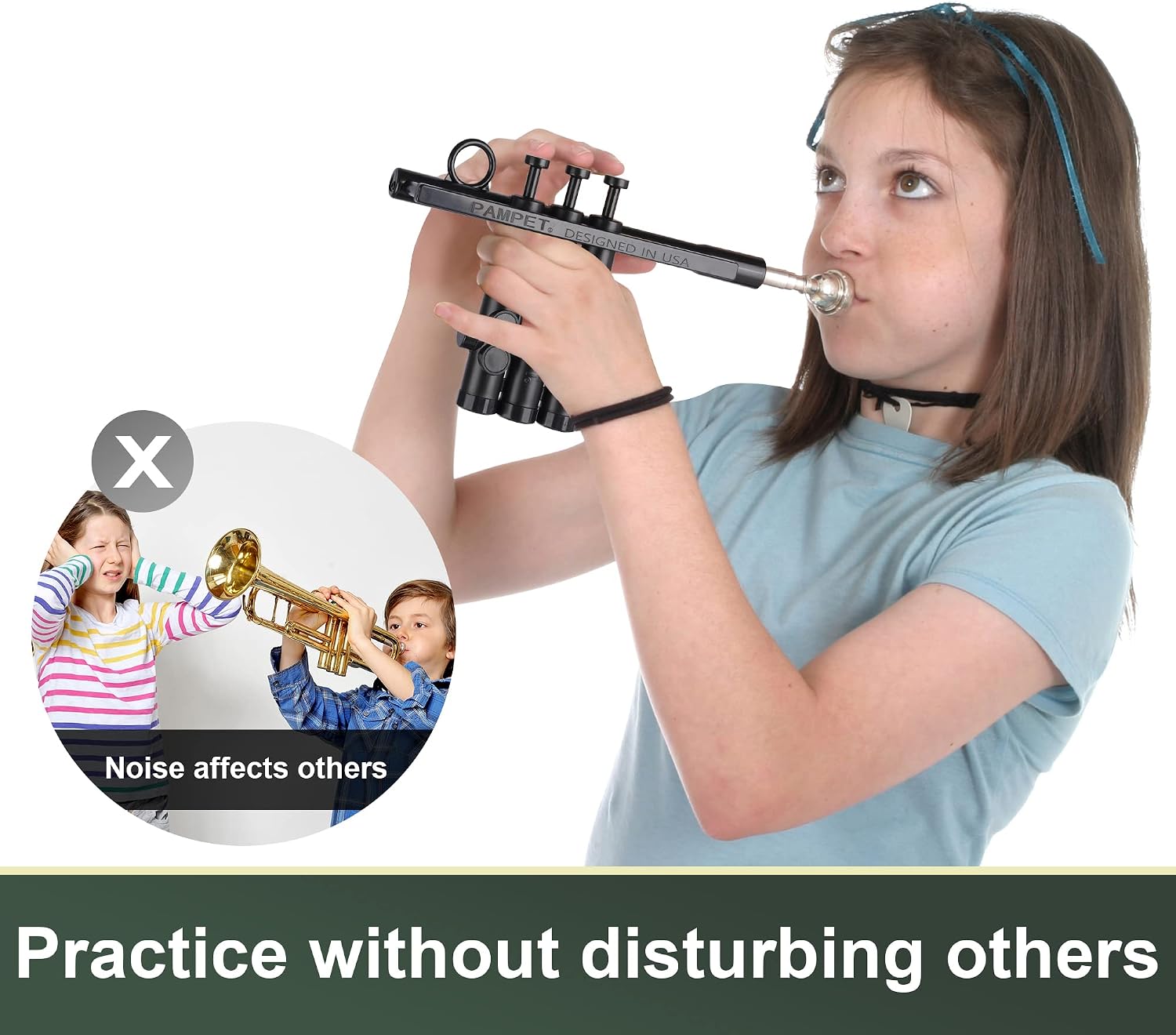 PAMPET TruTra Standard Trumpet Training Device Bb Trumpet Instrument for Student Beginner