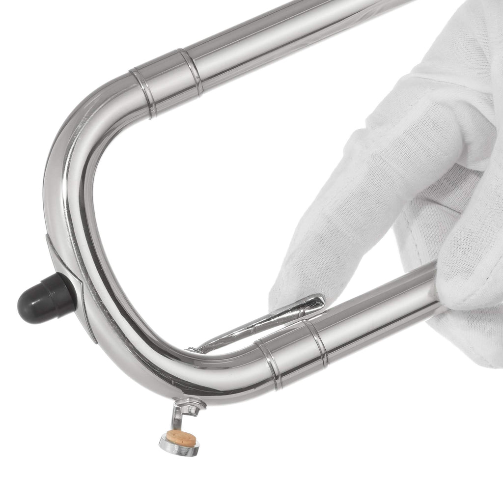 Ashthorpe Bb Tenor Slide Trombone with Nickel Plated Finish - Includes Case, Mouthpiece, Gloves, Cleaning Cloth, Slide Grease