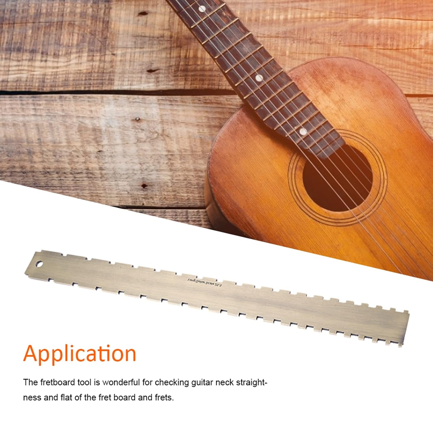 flexman Notched Straight Edge Guitar Luthiers Tool, Dual Scale String Action Ruler Gauge, Fret Rocker String Height Gauge for Guitars Neck Leveling
