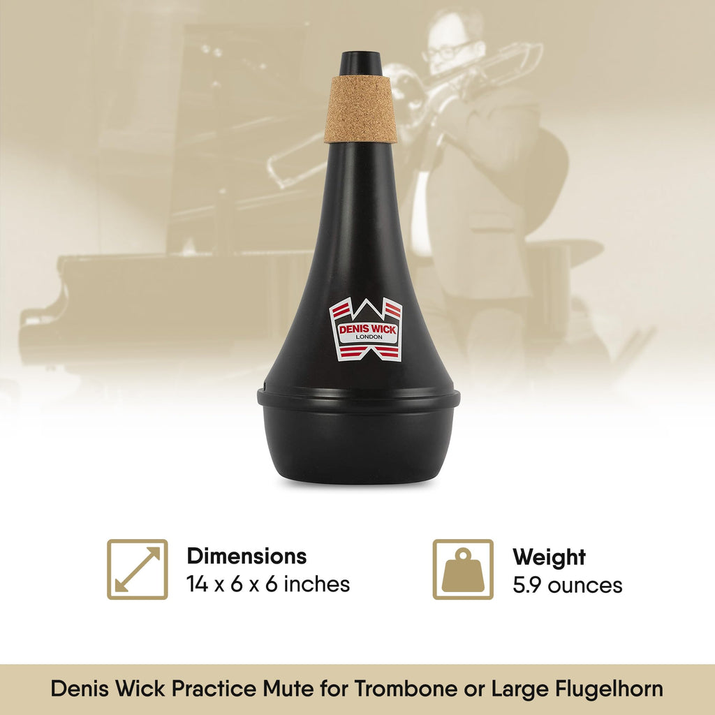 Denis Wick Trombone Straight Mute - Aluminum Mute for Trombone - Accessories for Brass Instruments - Low Tone Register - 3.9 x 6.3 x 1.6 inches