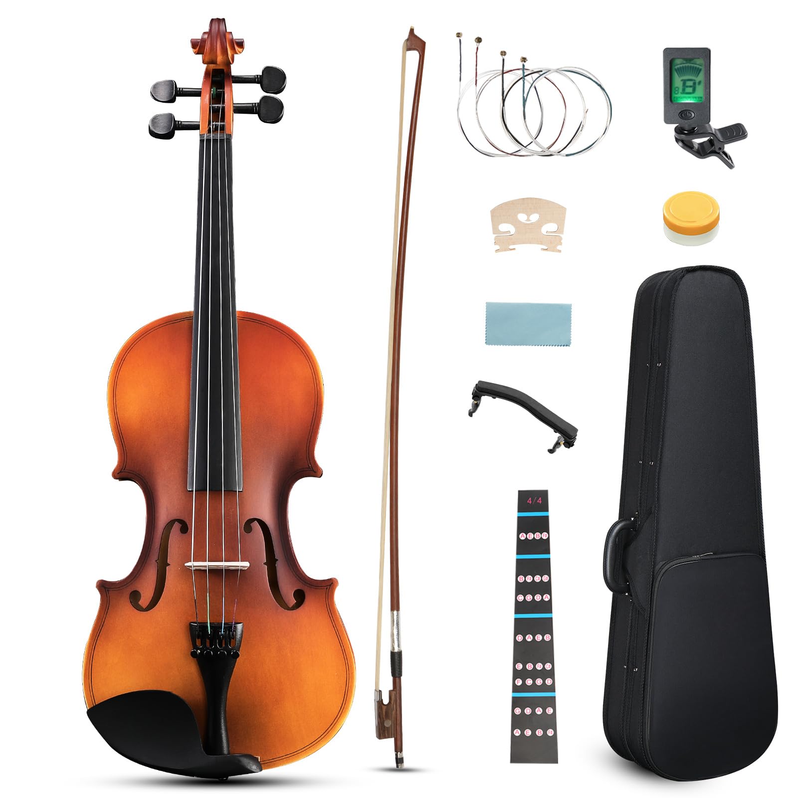 Ktaxon 1/4 Violin for Beginners, Fiddle for Students and Enthusiasts, Acoustic Violin Kit with Case, Bow, Rosin & Manual