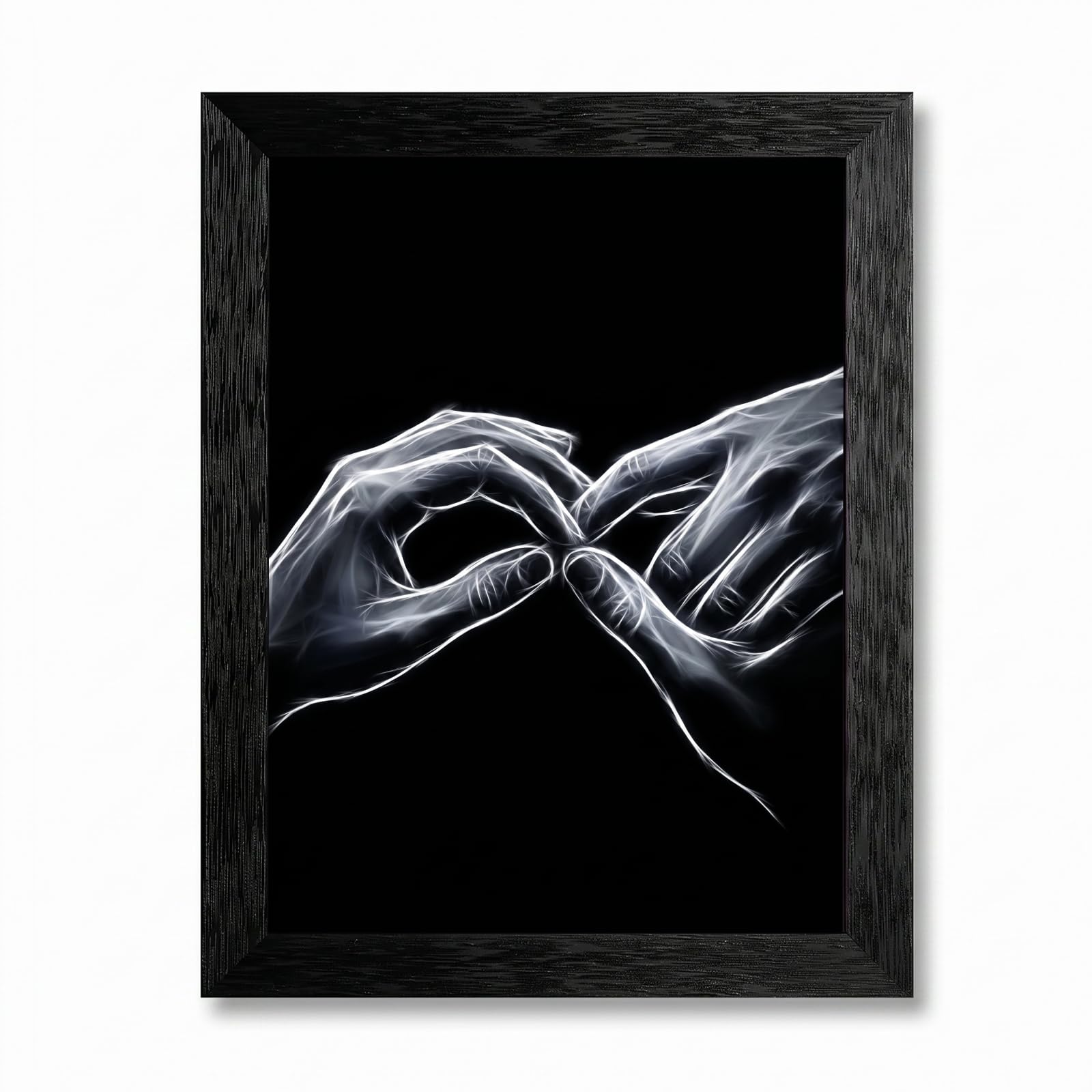 Framed Canvas Wall Art Minimalist Abstract Cello Musical Instrument Electric White Glowing Lines on Black Canvas Print Poster Black Frame Wall Decor for Music Room Studio Modern Art, Inch 24x36