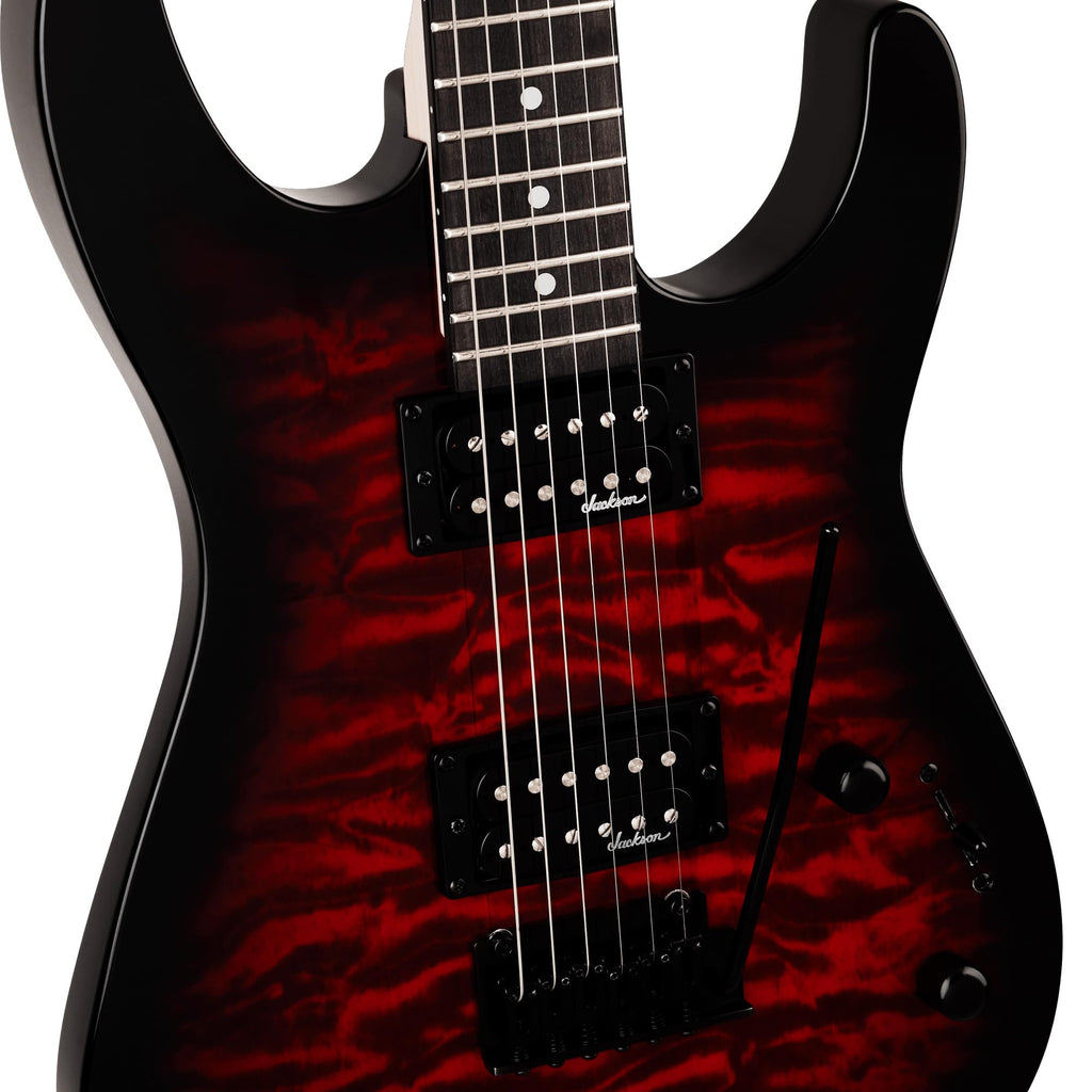 Jackson JS Series Dinky JS11 Electric Guitar - Metallic Red Bundle with Cable, Tuner, Strap, Picks, and Austin Bazaar Instructional DVD