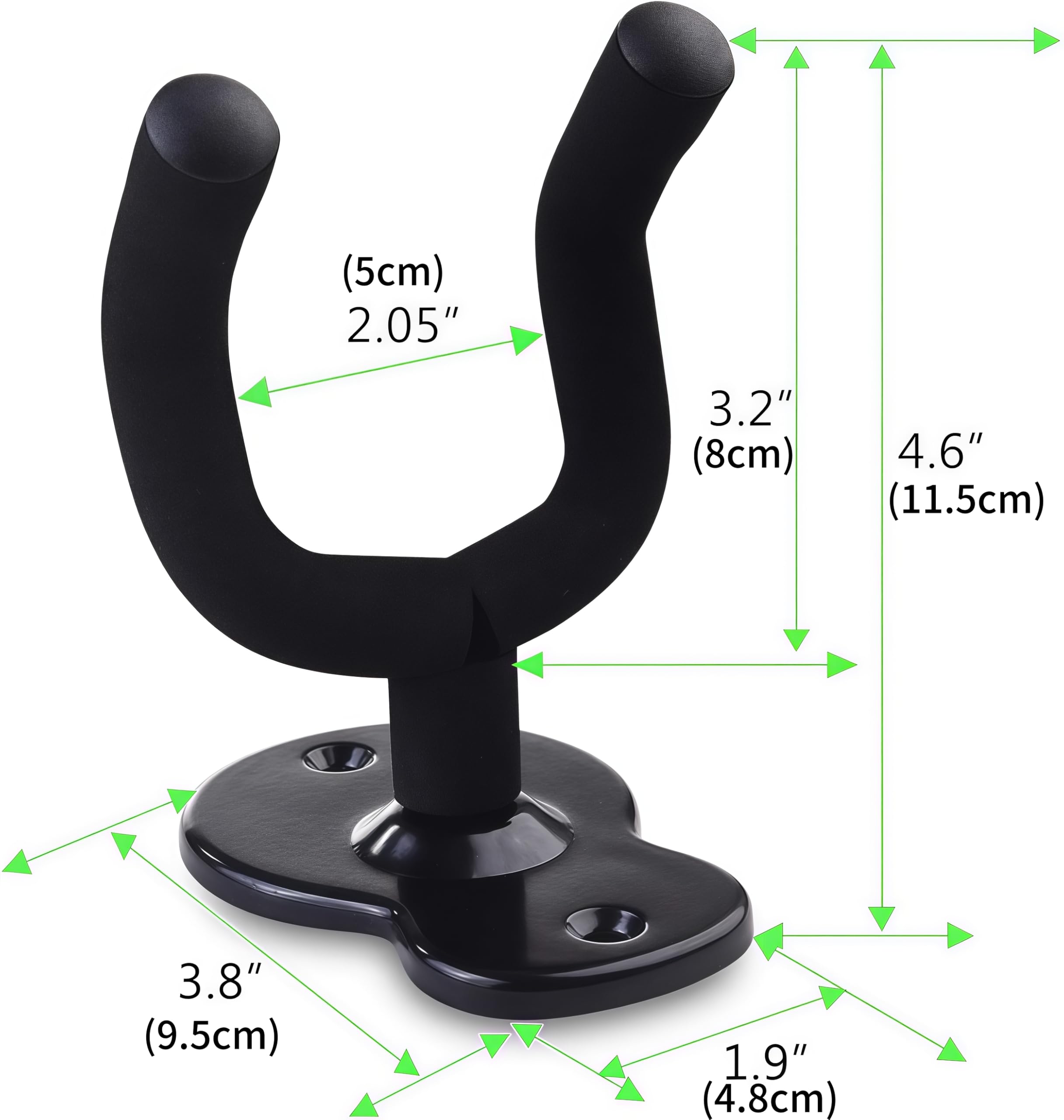 Guitar Wall Mount Hanger Brown Walnut 4 Pack, Guitar Wall Hangers Hooks Holder Stand Display with Screws - Easy to Install - Fits Guitars, Bass, Mandolin, Banjo