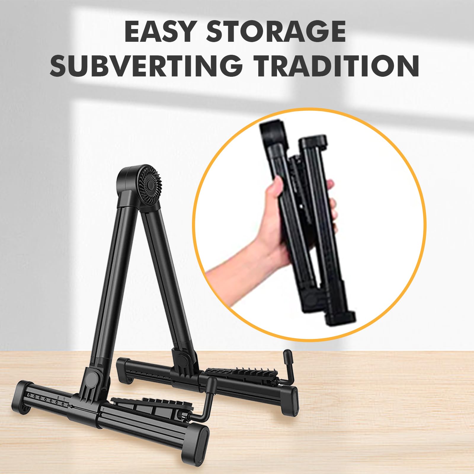 Guitar Stands 2 PACK, Plastic Lightweight A-Frame Guitar Floor Stand, ABS Guitar Rack, Foldable Guitars Holder for Bass, Banjo, Cello, Mandolin, Guitar Accessories (Black)