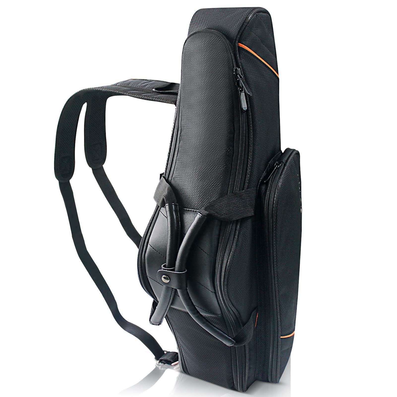 Alto Saxophone Backpack Gig Bag 20mm Padded Light Carry Bag (Black) | Shockproof Padding;Multi-Pocket Storage;Dual Carry Straps;Reinforced Stitching