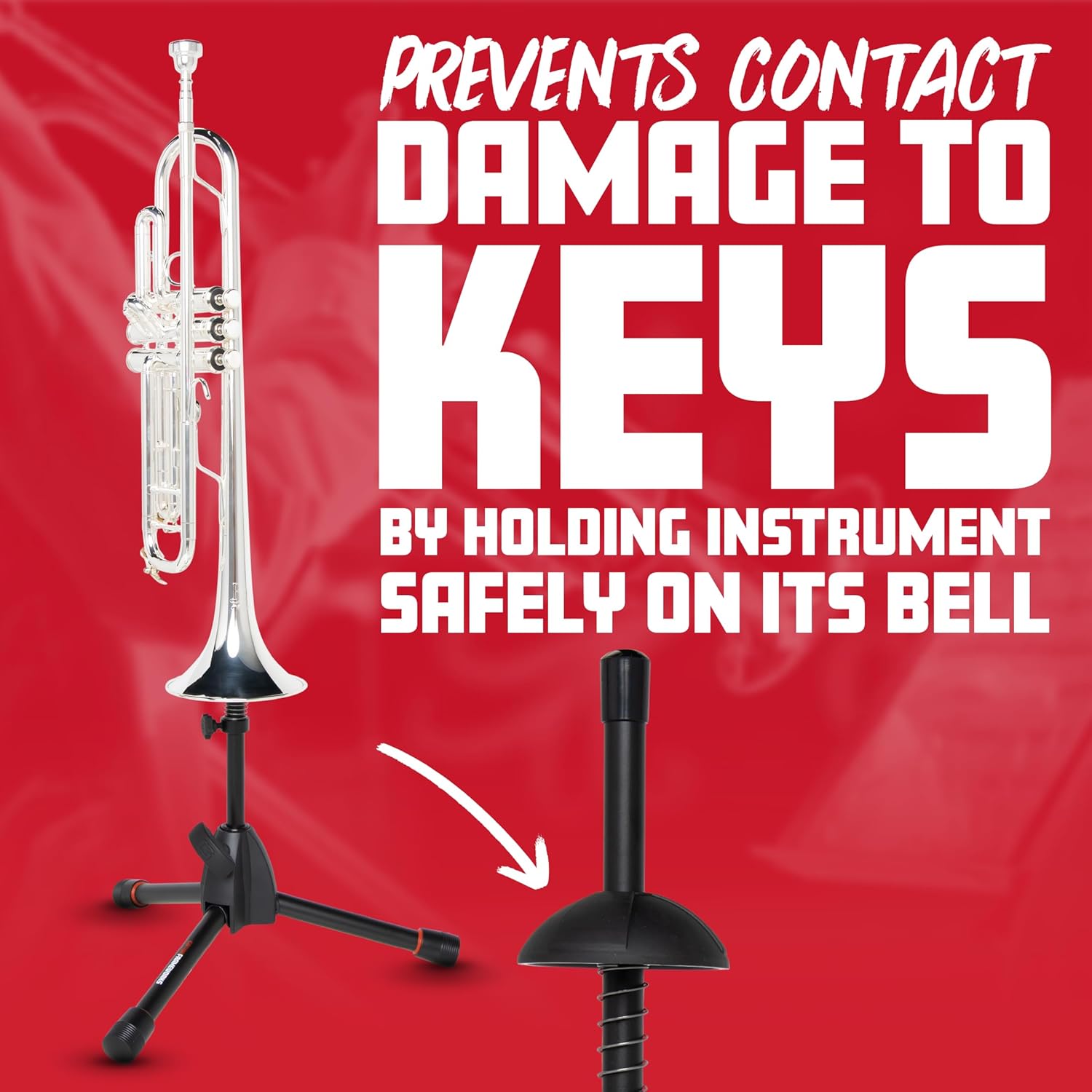 Gator Frameworks Tripod Style Stand for Standard-Sized Trumpets; (GFW-BNO-TRUMPET)