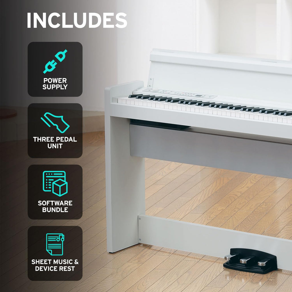 Korg, LP-380U Digital Home Piano with 88-Key Fully Weighted Keyboard, Built-in Speakers, Furniture Stand, and 3-Pedal Unit (LP-380-BK-U)
