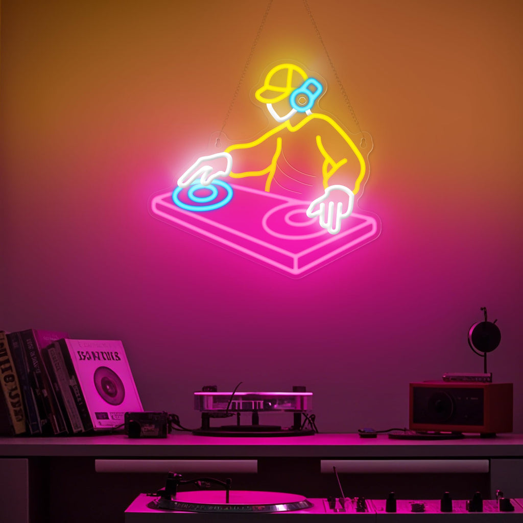 CoolGift Mart Acoustic Guitar Neon Light, Dimmable LED Guitar Neon Wall Sign USB Powered, Decorations for Bedroom Living Room Man Cave Music Studio, Gift for Guitar Players Guitarists Music Lovers
