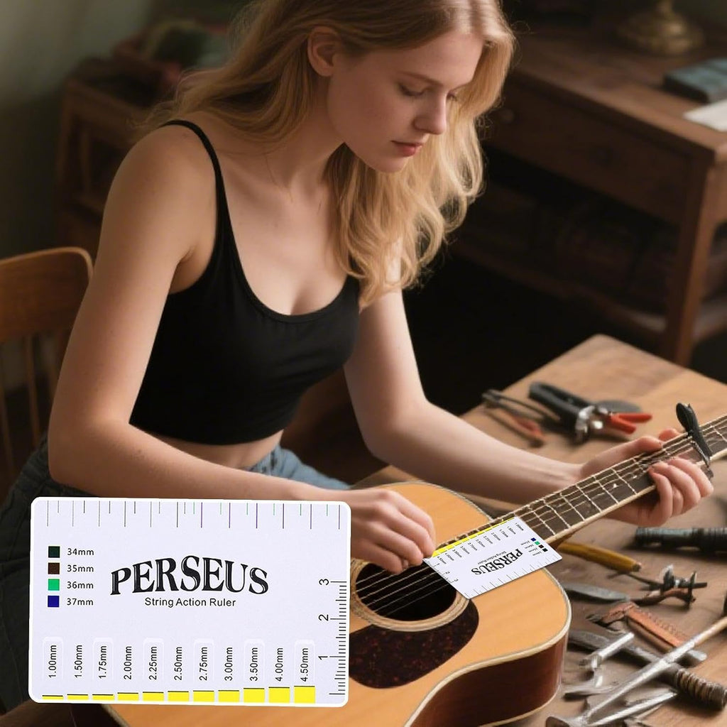Guitar String Action Gauge - Professional Lightweight Multifunctional Measuring Gauge - Height Ruler for Guitar Strings | for Measuring Leveling Setup Maintenance Repair