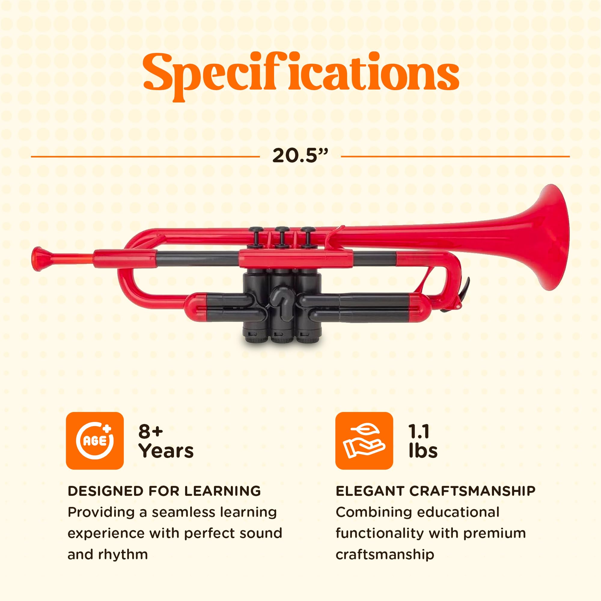 pTrumpet Bb Plastic Trumpet - Durable pInstruments Design with Ergonomic Grip - Includes 3C & 5C Mouthpieces and Carrying Bag - Authentic Sound for Students & Beginners - ABS Build - Green