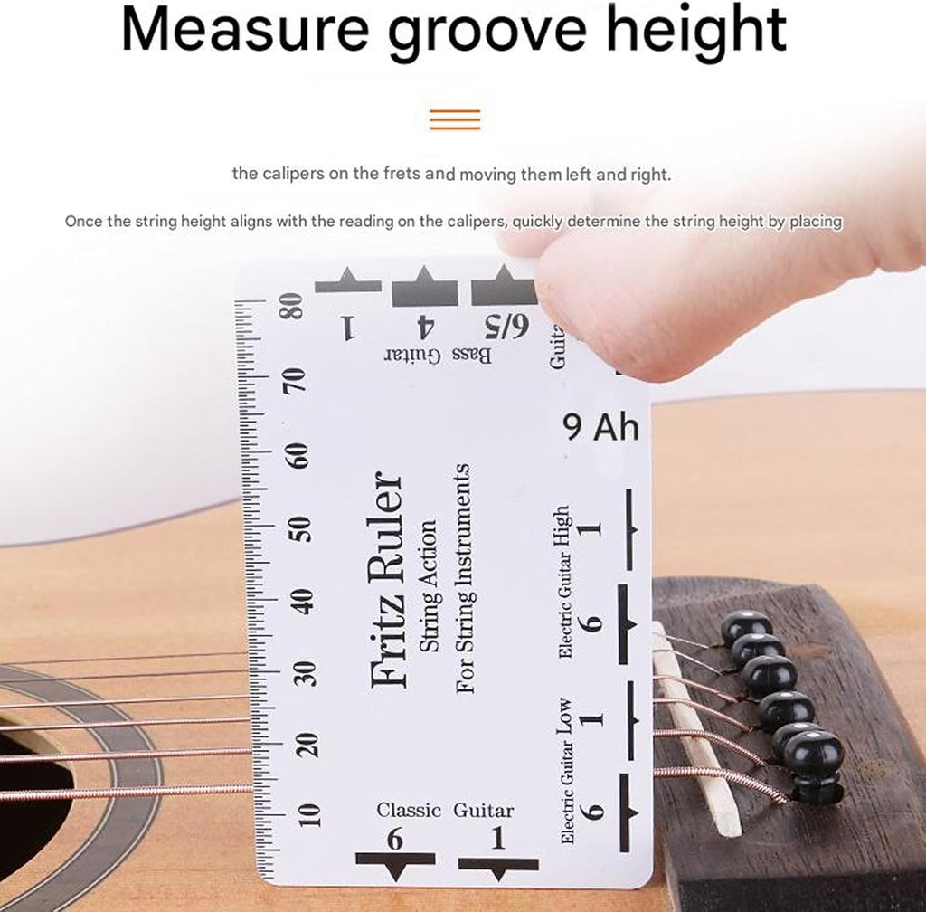 Guitar String Height Ruler String Action Gauge Ruler Guitar Repairing Tool for Guitars, Ukulele, Bass, Banjos, Mandolin Height for Guitars and Bass Setup