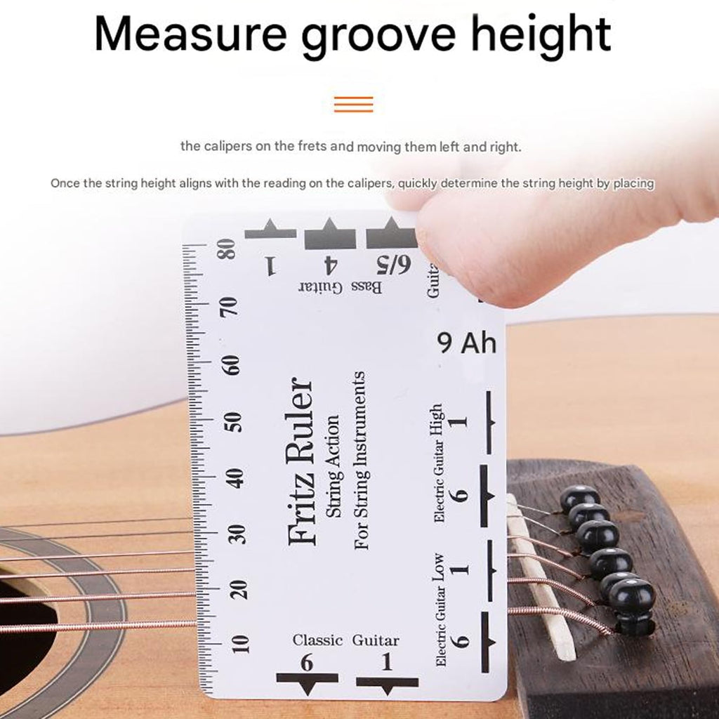 String Action Ruler Gauge String Height Measurement Tool Guitar Fret Leveling Ruler Set Up Repair Enduring Measuring