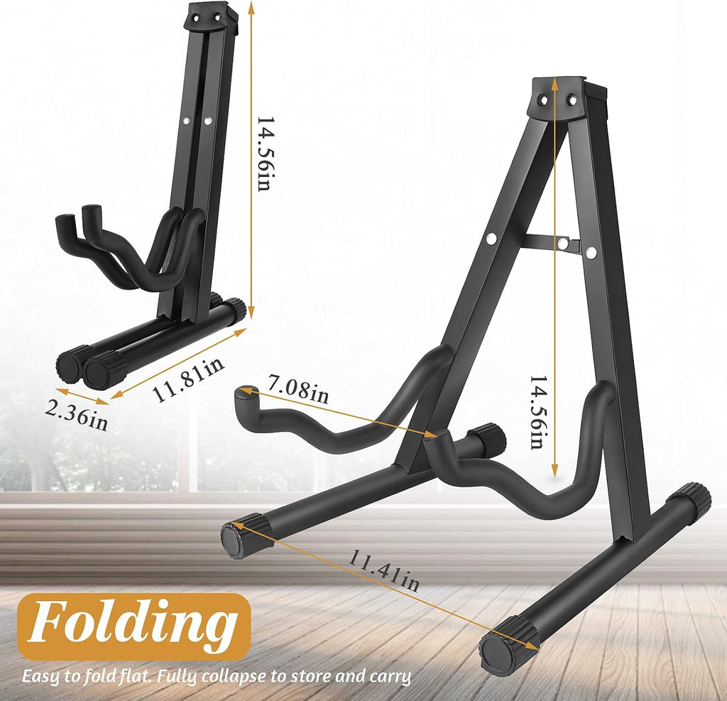 pugdodo Cello Stand Adjustable, Folding Cello Support Stand, A-Frame Folding Cello Holder Compatible for Violin 1/8-4/4 Cellos Guitars Electric Bass Electric Guitar Stand Acoustic, Black (black)