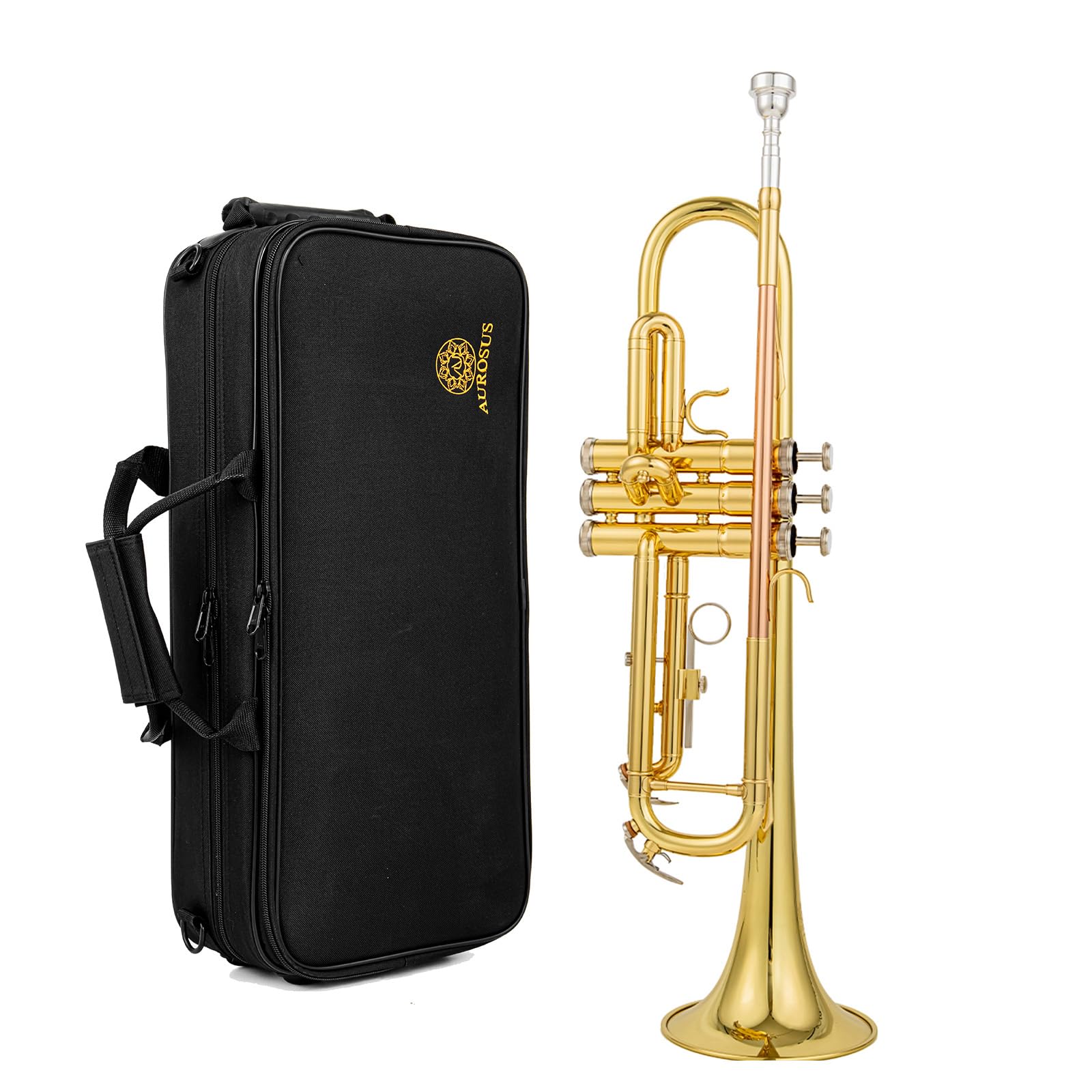 Bb trumpets red gold brass leadpipe mouthpipe advanced student professional trumpet Musical Instruments For Beginner Adults (710 gold brass)