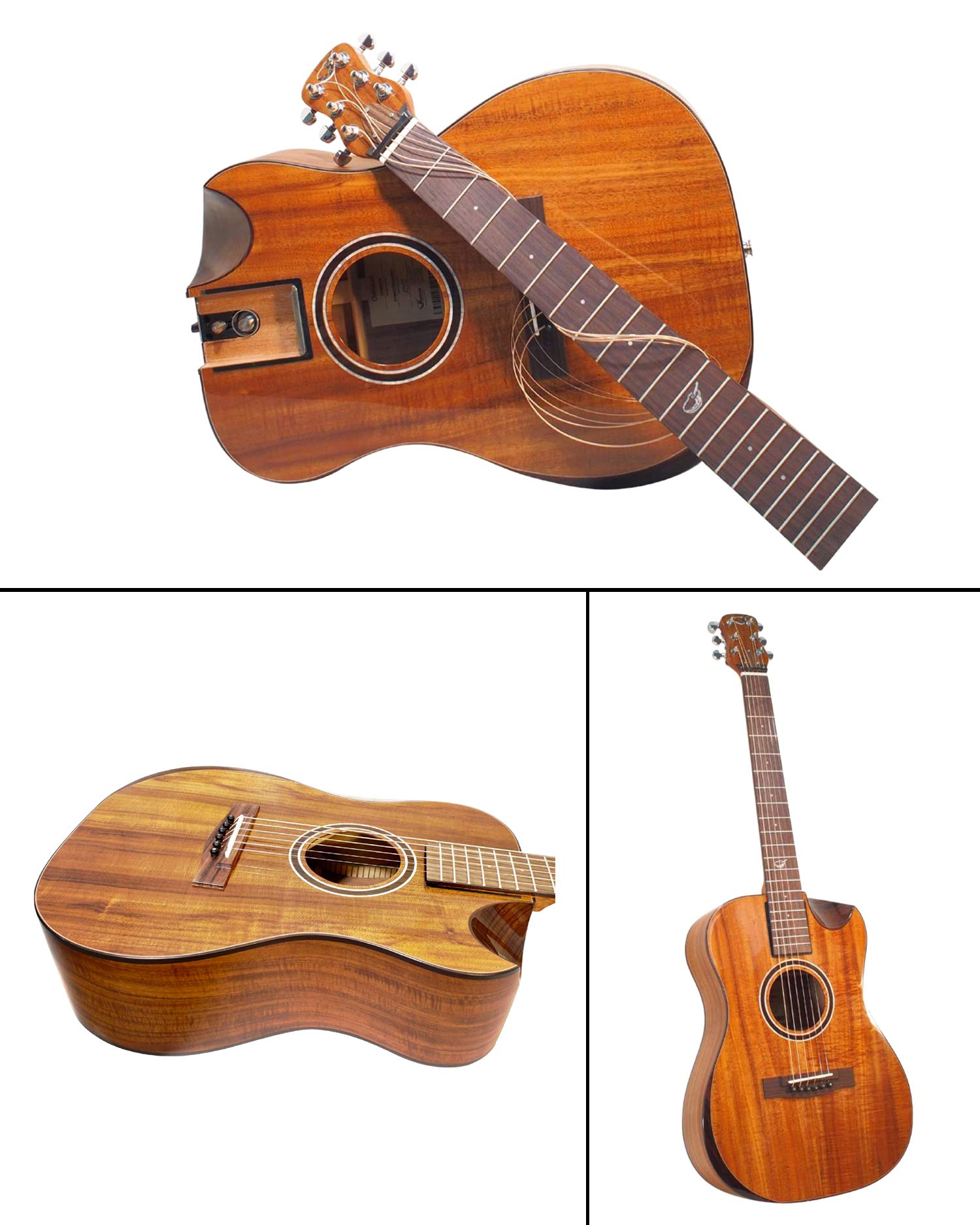 Journey Instruments Solid Sitka Acoustic Collapsible Travel Guitar PJ410N | Traveling Acoustic Guitar with Collapsible Patented System, Portable Backpack Case (African Mahogany)