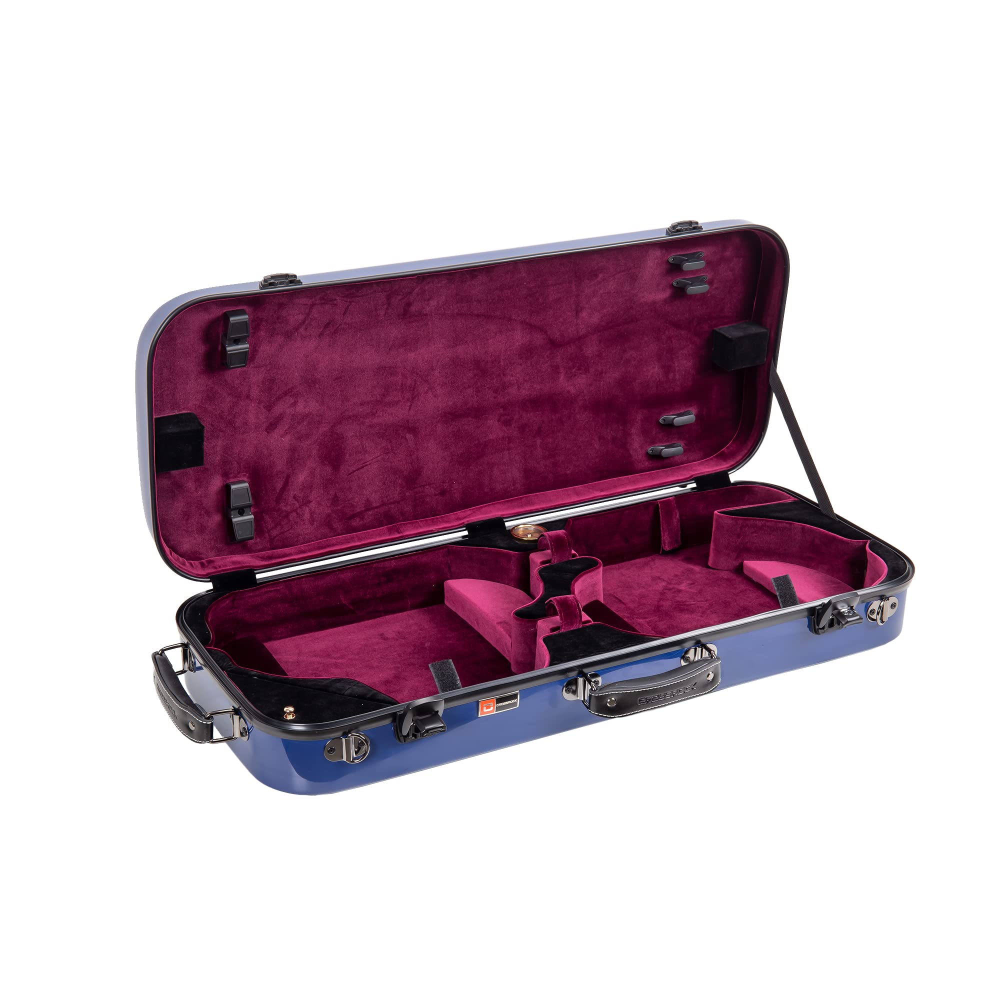 Crossrock Fiberglass Violin Case for 4/4 Full Size – Glossy Mint Blue Contoured Shell, Velvet Suspension Interior, Backpack Straps – Lightweight & Stylish (CRF1020VMB)
