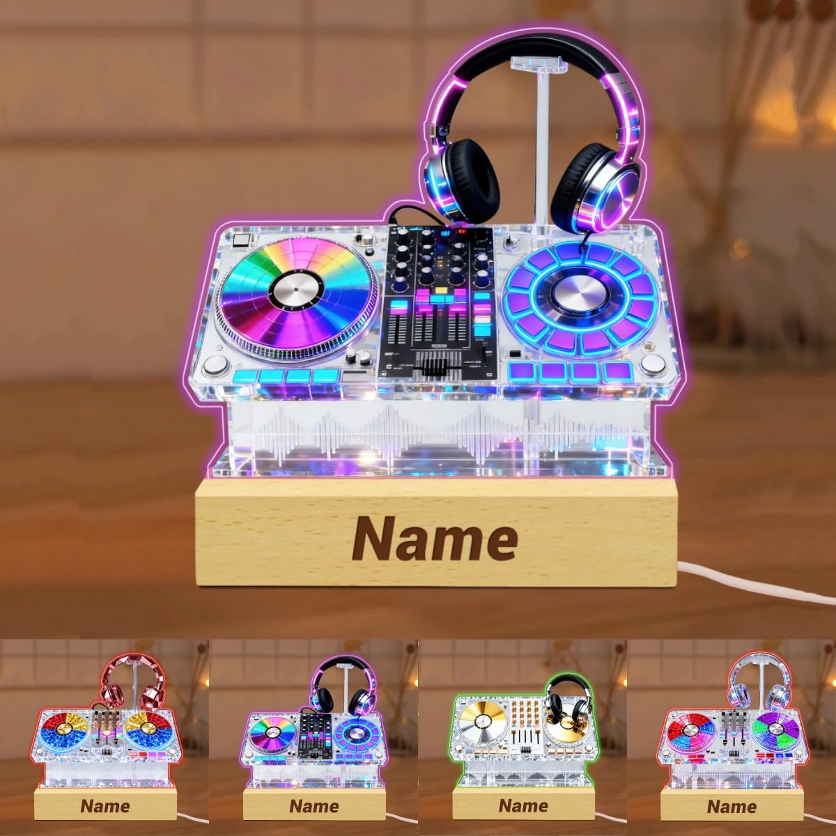 Personalized Name Violin Crystal Desktop Ornaments for Club Bedroom Office Custom Music Theme Stained Glass Acrylic Tabletop Plaque 2D Flat Electric Cello Figurine Sculpture for Violinist Cellist