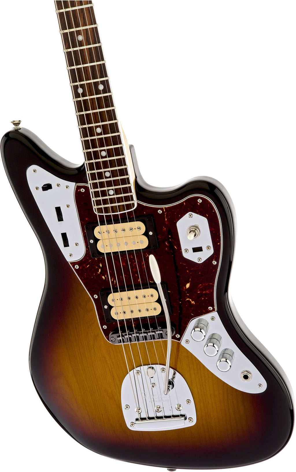 Fender Johnny Marr Jaguar - Olympic White Bundle with Tweed Case, Cable, Strap, and Guitar Cleaning Kit