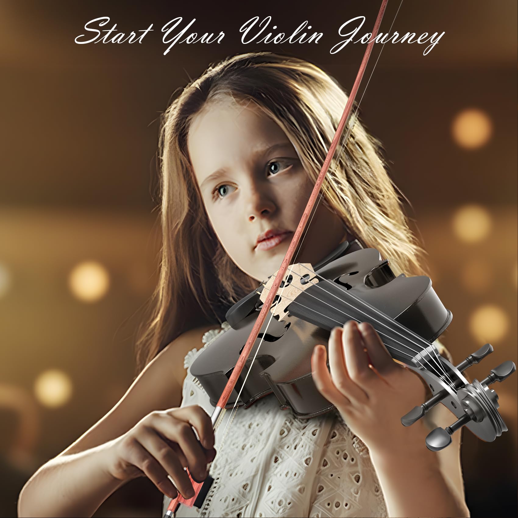 Beginner Violin 4/4, Full Size Violin for Adults, Teens, Student, Acoustic Fiddle Kit with Hard Case,Tuner,Mute,Shoulder Rest,Extra Strings,Cleaning Cloth,Learners Age 12+ (Reddish Brown)