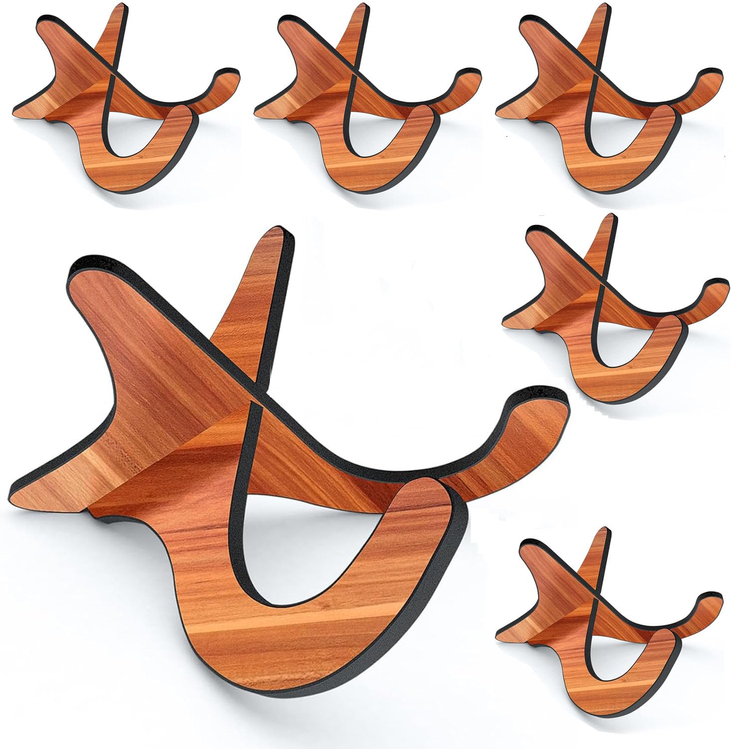 6Pair Wooden Ukulele Stand Violin Mandolin Folding Portable Stand Sapele