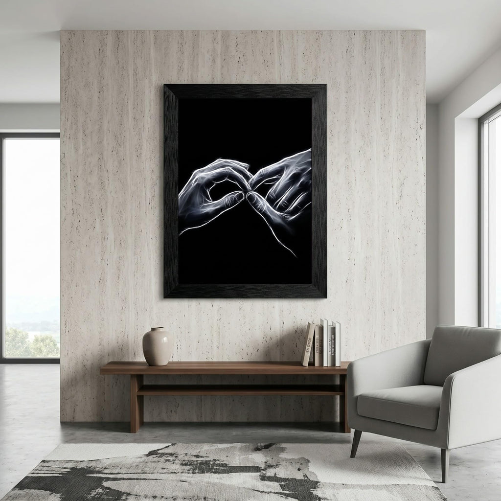 Framed Canvas Wall Art Minimalist Abstract Cello Musical Instrument Electric White Glowing Lines on Black Canvas Print Poster Black Frame Wall Decor for Music Room Studio Modern Art, Inch 24x36