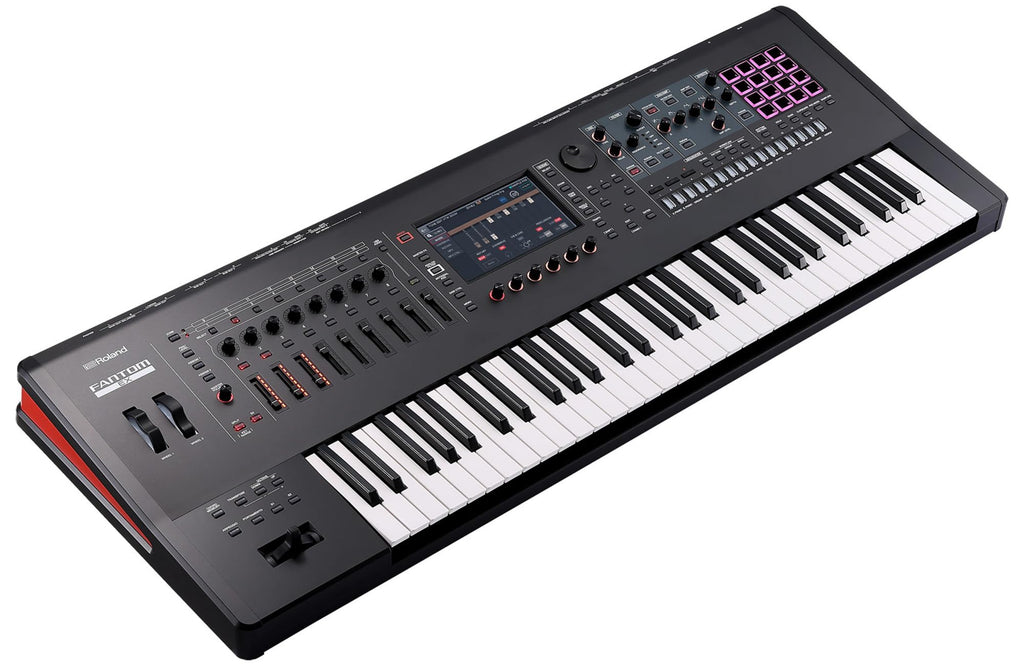 Roland Fantom 8 EX 88-Key Workstation Keyboard Synthesizer Bundle with Adjustable Stand, Sustain Pedal, Online Piano Lessons, Instructional DVD, and Austin Bazaar Polishing Cloth