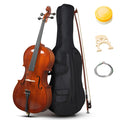 4/4 Full Size Cello Set,Professional Handmade Solid Wood Acoustic Cello with Portable Bag,Bow,Rosin,Cello Musical Instrument for Beginners & Adults (Natural)