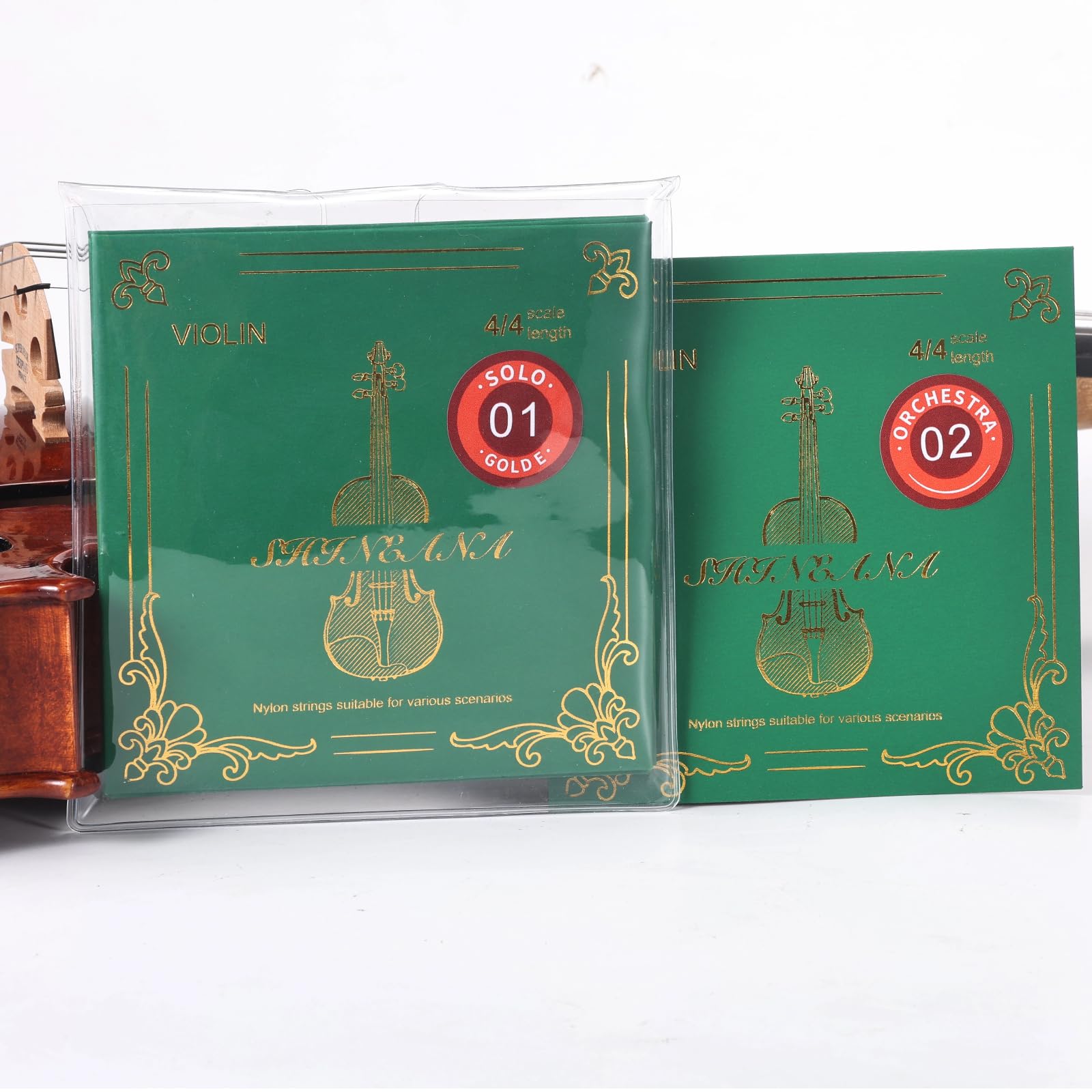 Violin Strings 4/4 Full Set, 4/4 Violin Strings Replacement,Long-Lasting Durability & Rich Tone - Handcrafted with Premium Materials- For All Levels (3/4 Scale)