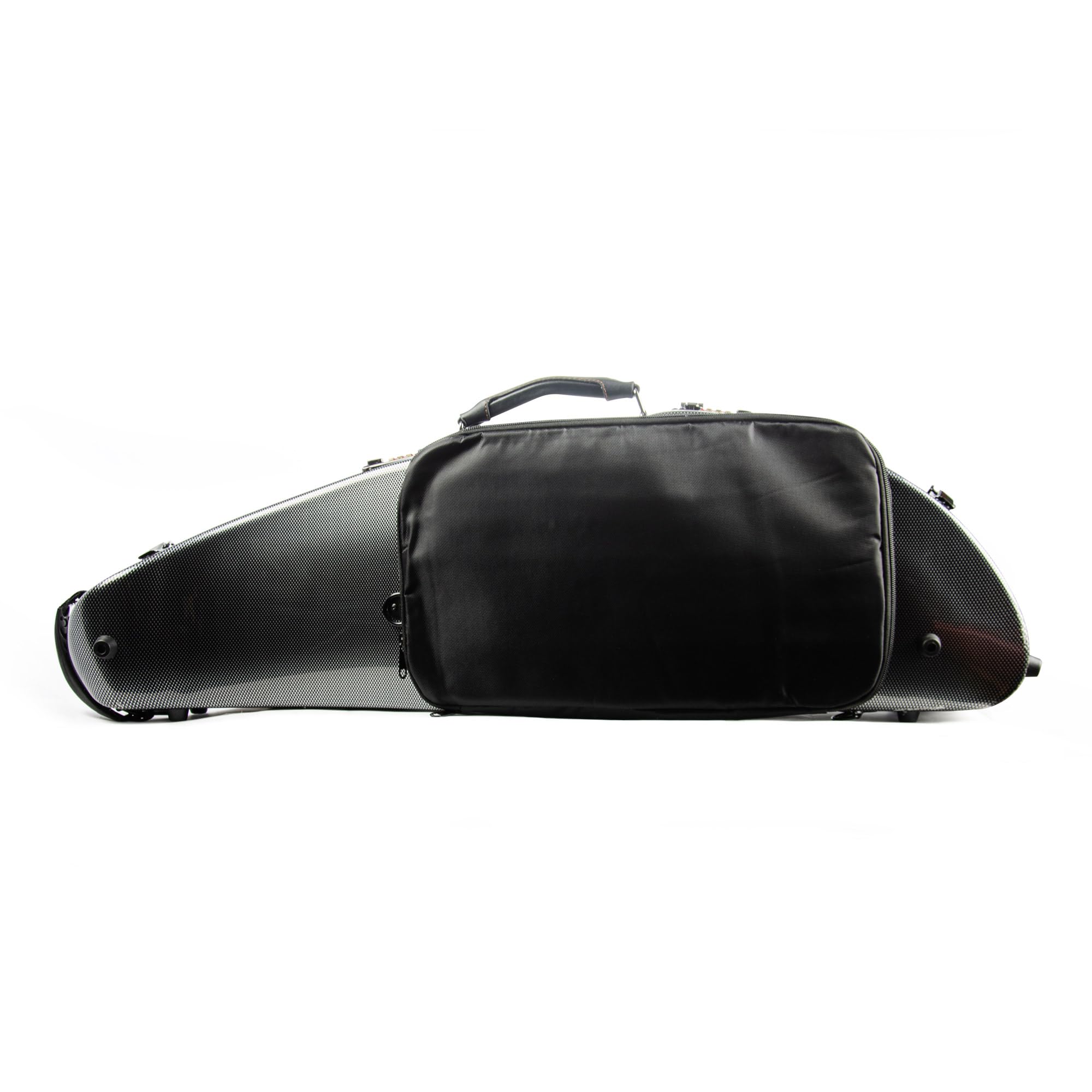 4/4 Full Size Violin case High-Strength Carbon Fiber Half Round Violin Music Bag With Combination Lock and Extra Bag Black Violin Hard Case (VB-Semicircle-BlackDot spot)